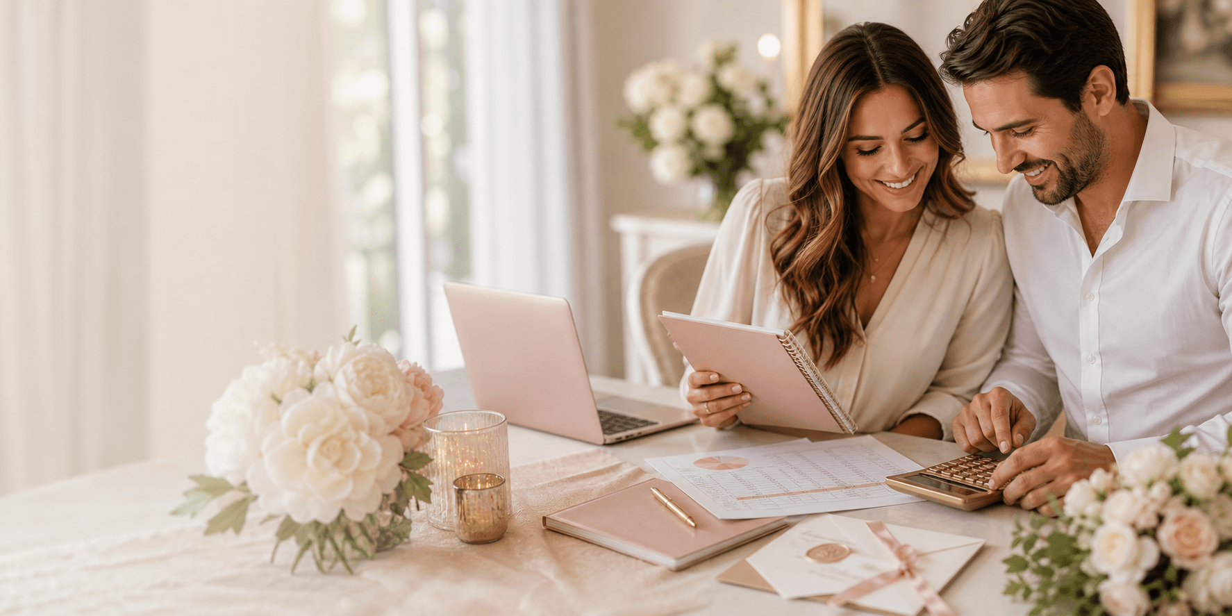 A couple planning with QuickWeds Budget Planner